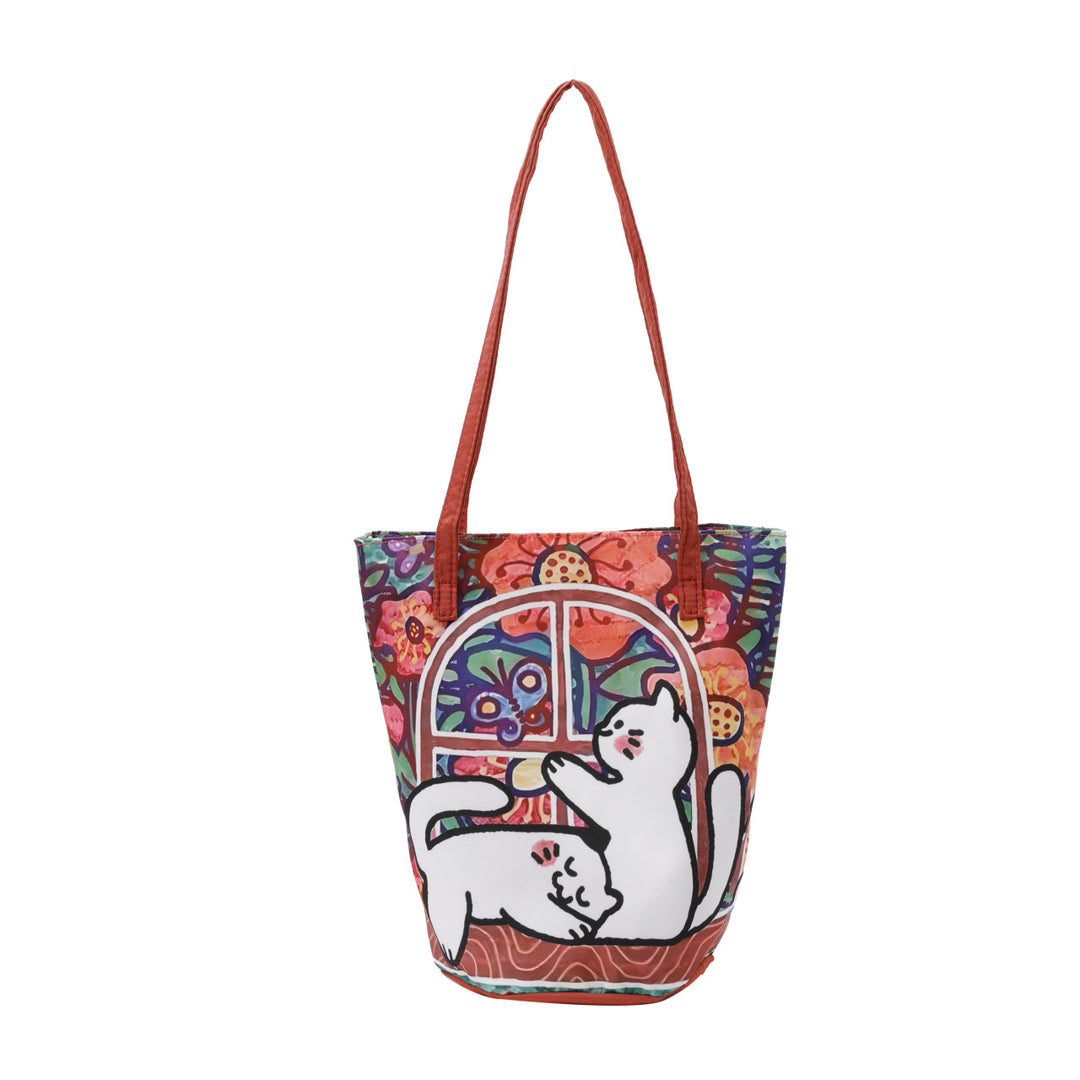 Fun Artistic Cat-Themed Tote Bag Bowlift