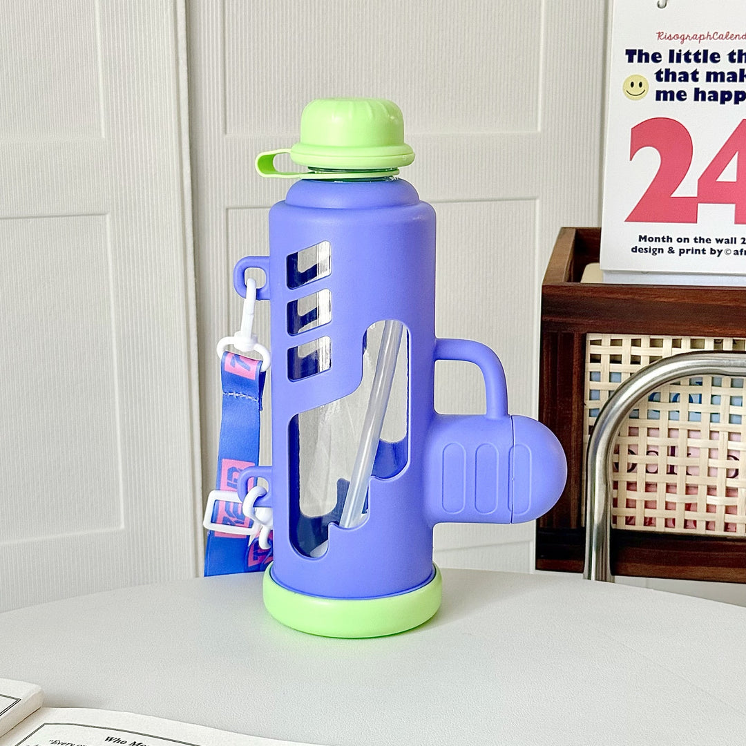 Women Trendy Water Bottle with Innovative Design and Practical Carry Handle Bowlift