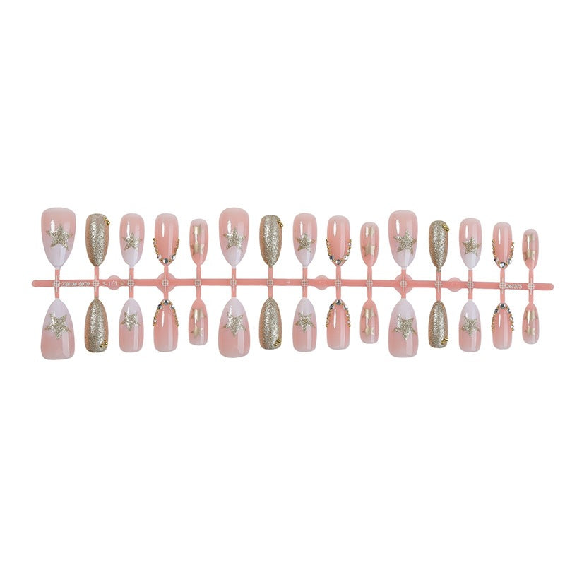 Acrylic nail set with glamorous decorations Bowlift