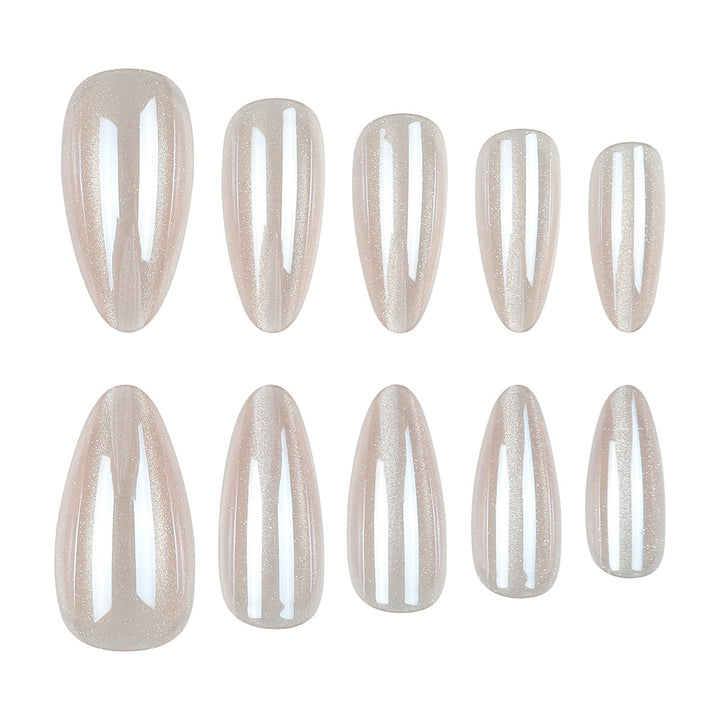 Elegant Long Stiletto Gel Press-On Nails Bowlift