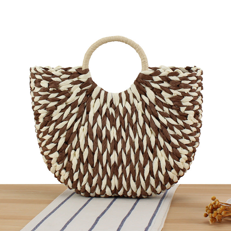Wicker bag in modern design with artistic weaving Bowlift