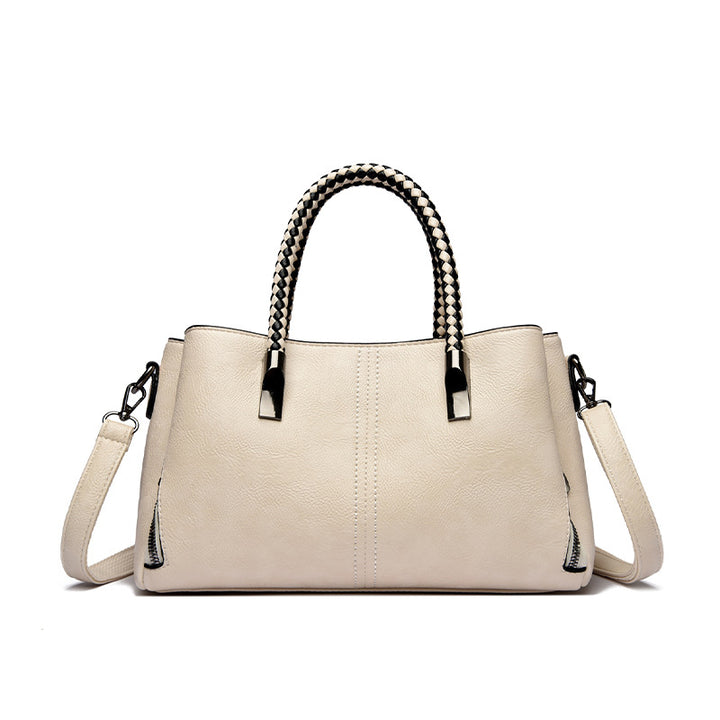 Elegant Braided Handle Handbag Bowlift