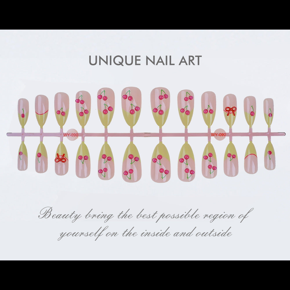Natural Floral Press-On Nail Set Bowlift