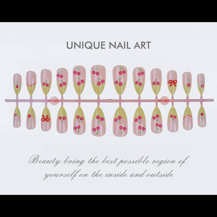 Natural Floral Press-On Nail Set Bowlift