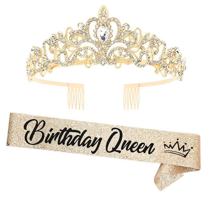 Women's festive birthday sash with glitter Bowlift