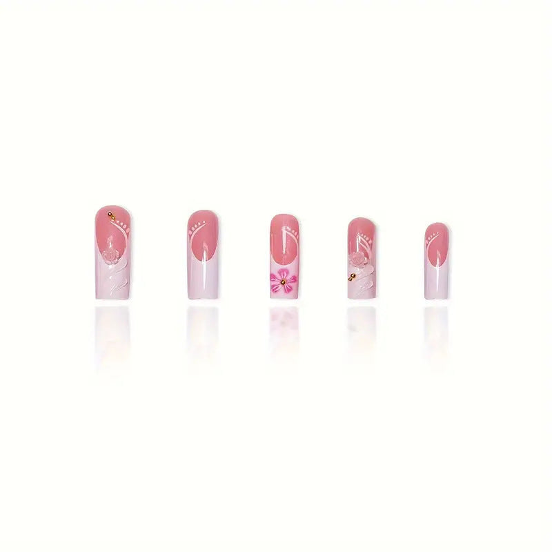 Elegant Floral Acrylic Nail Enhancements Bowlift 1789447194