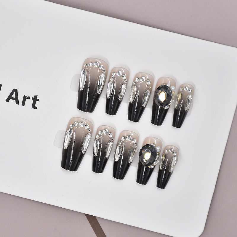 Glamorous Heart-Themed Press-On Nail Set Bowlift
