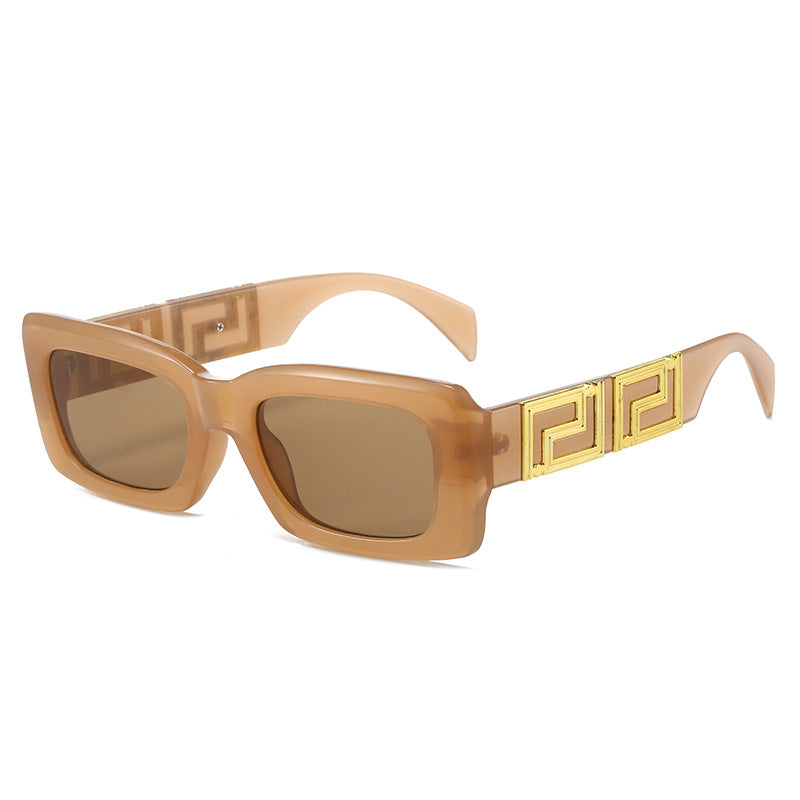 Women elegant square sunglasses with luxurious gold accent Bowlift