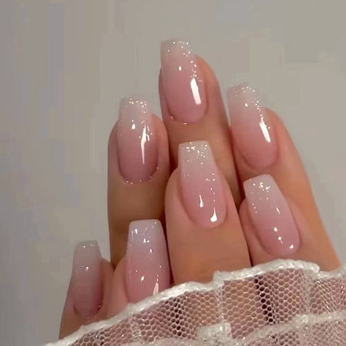 Art nails with elegant gradient and high gloss finish Bowlift