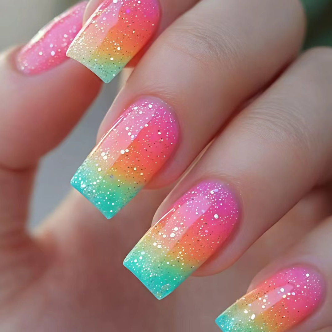 Gradient Glitter Ombre Nail Art Bowlift