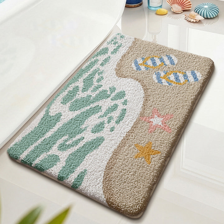 Beach-Themed Bath Mat Bowlift