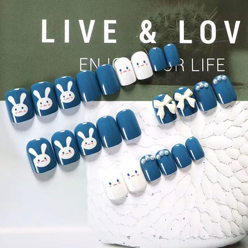 Artificial nail set with cute 3D design and luxurious decorations Bowlift