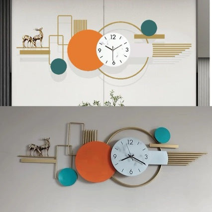 Modern Artistic Wall Clock with Geometric Design Bowlift