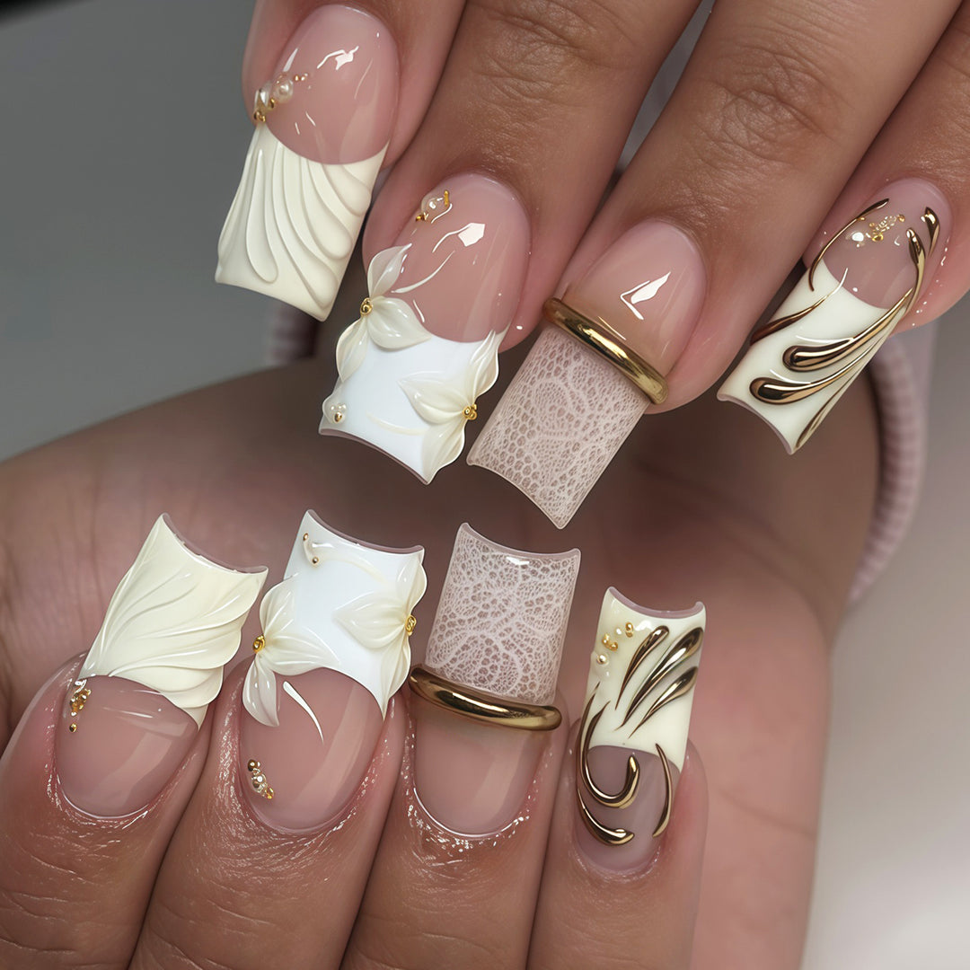 Elegant Decorative Press-On Nail Tips Bowlift