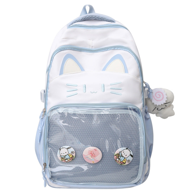 Cute Cat-Themed School Backpack Bowlift