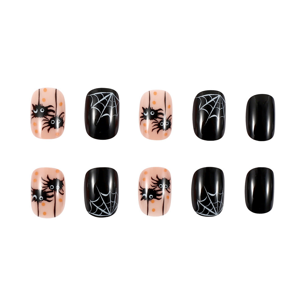 Halloween Themed Spider and Web Nail Art Bowlift