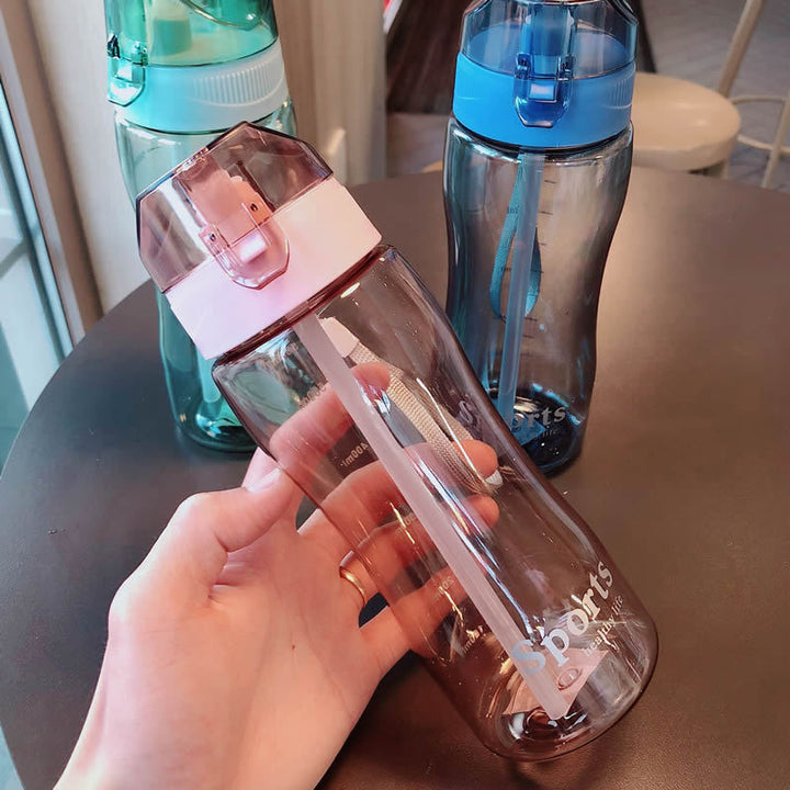 Women Ergonomic Sports Water Bottle with Integrated Straw Function Bowlift
