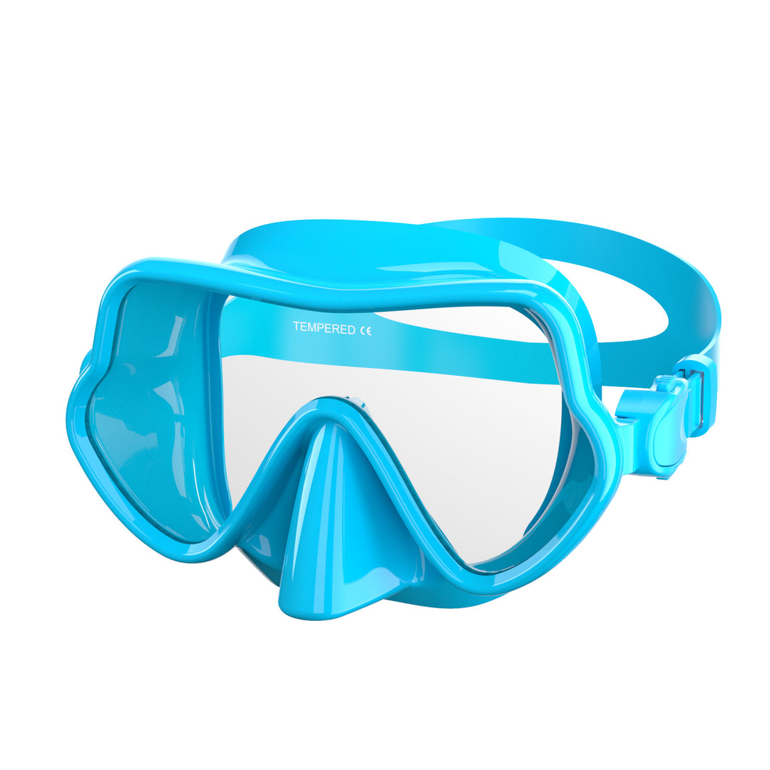 Diving mask with comprehensive field of vision and comfortable silicone border Bowlift