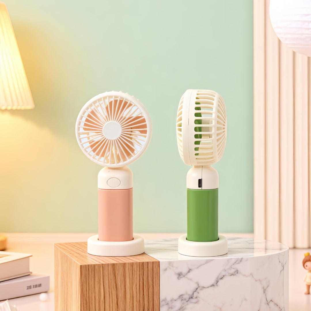 Portable hand fan with adjustable angle Bowlift