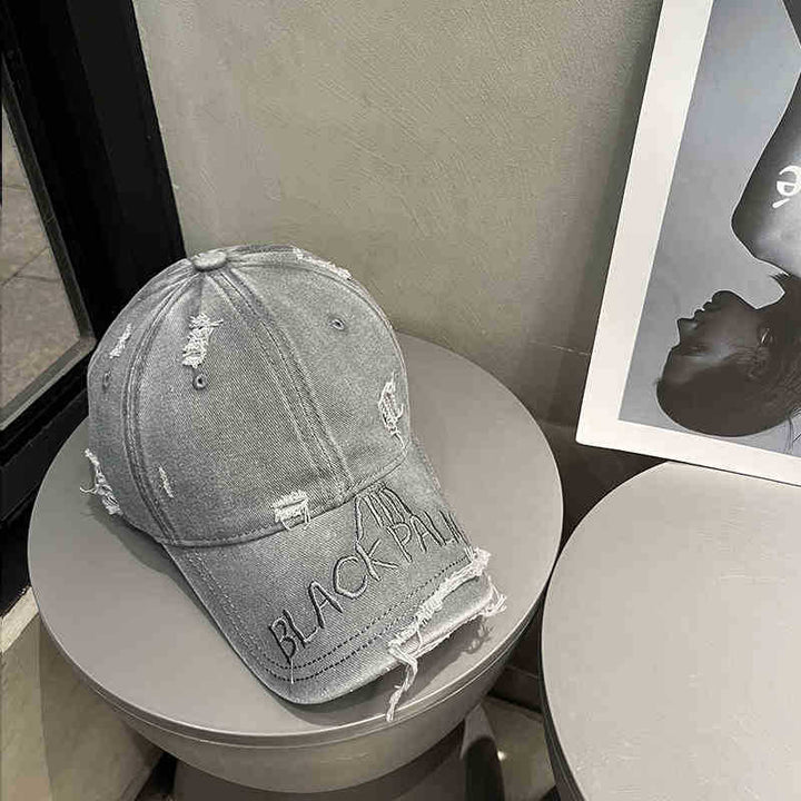 Women's Distressed Denim Baseball Cap Bowlift 1784188369