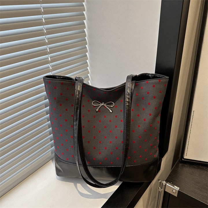 Heart-Embellished Canvas Tote Bag Bowlift