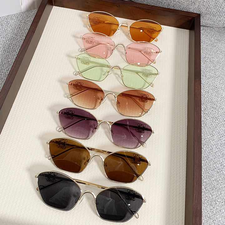 Women's fashionable Cat-Eye sunglasses with delicate metal frame Bowlift