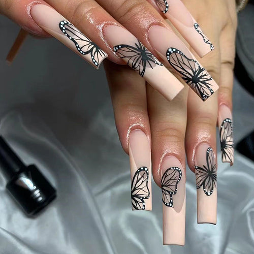 Artistic Nail Art with Butterfly Design Bowlift
