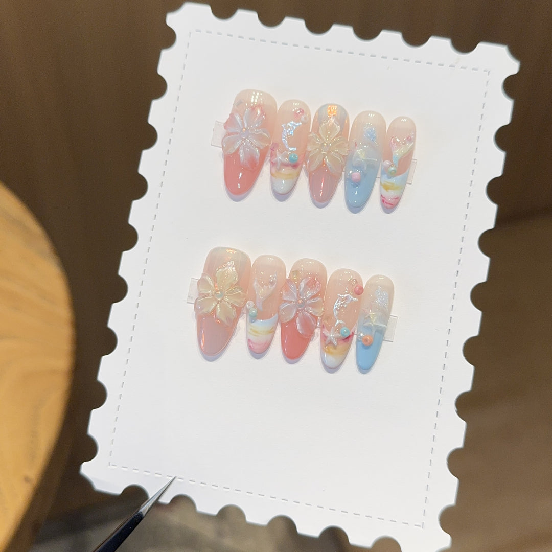 Artificial Flowers Nail Tips Bowlift