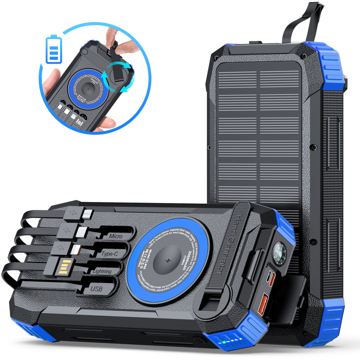 Wearable Solar Powerbank with Multifunctional Charging Cable Bowlift