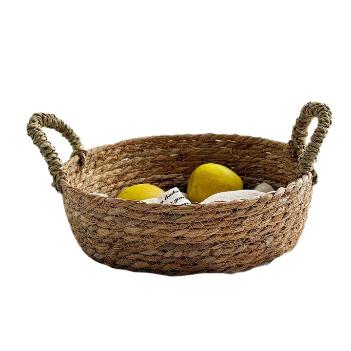 Handwoven storage basket with handles Bowlift