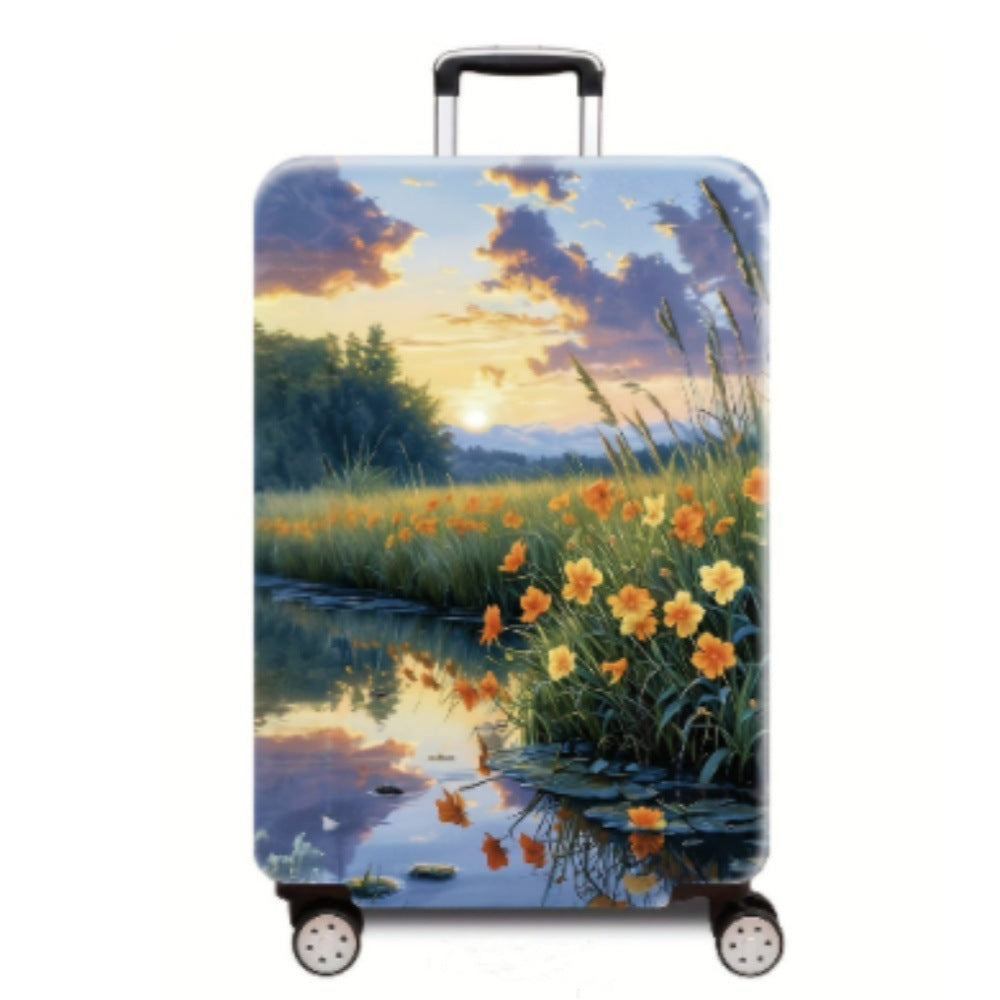 Women's Hard Shell Luggage with Enchanting Landscape Design Bowlift