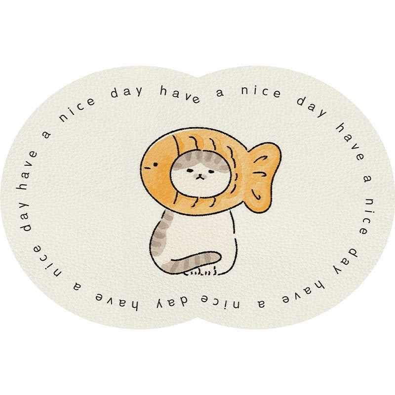 Unisex Cute Cartoon Pet-Themed Mat Bowlift