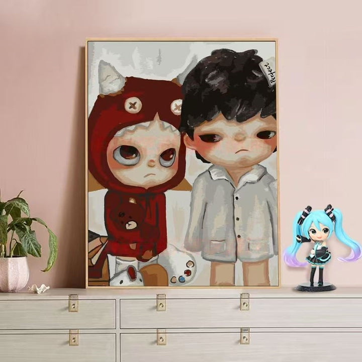 Playful Character Illustration Canvas Art Bowlift