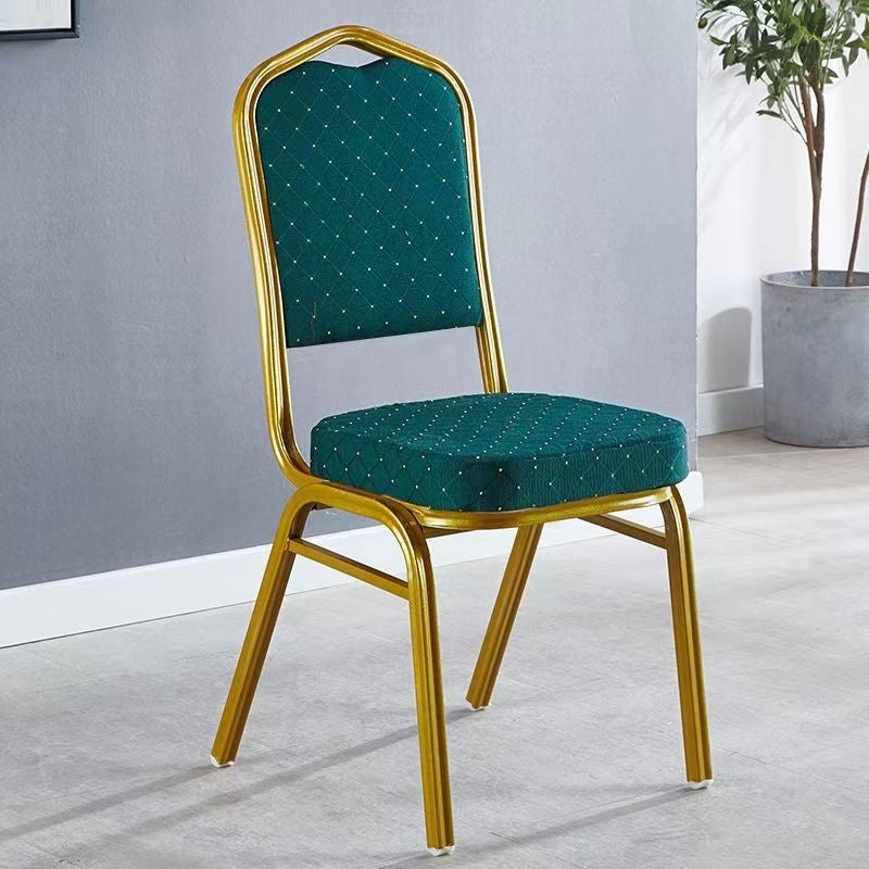 Elegant Upholstered Dining Chair with Gold Frame Bowlift