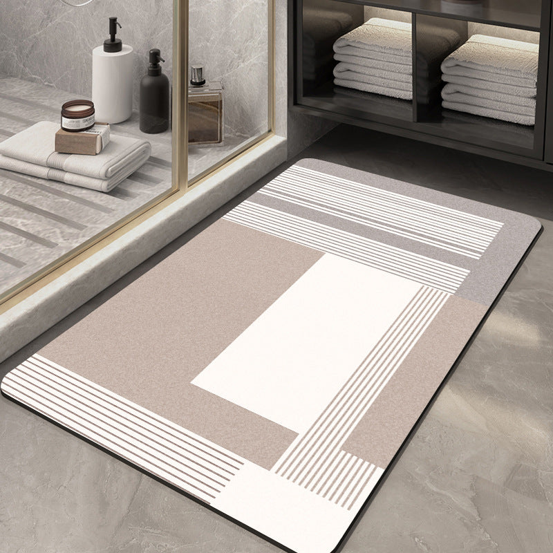 Geometric Patterned Bathroom Mat Bowlift