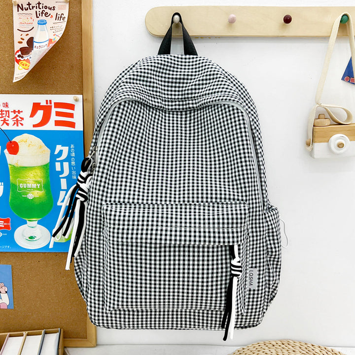 Trendy Checked Patterned Backpack
