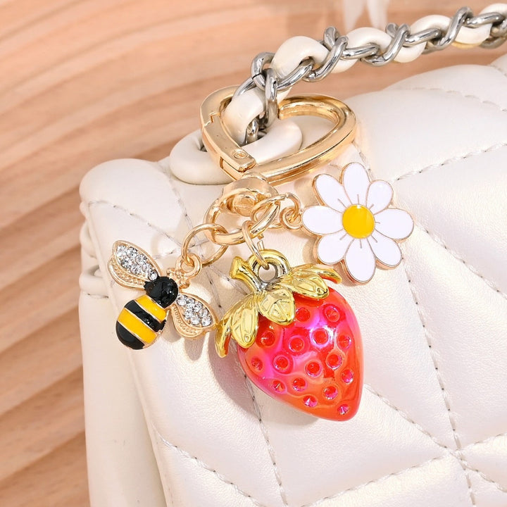 Keychain with Fruity Strawberry Design Bowlift