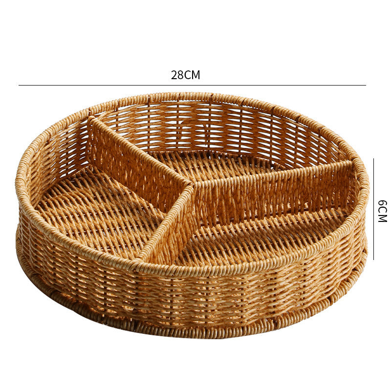 Multi-Sectional Woven Storage Basket Bowlift