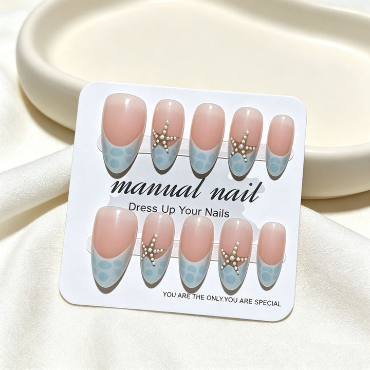 Nautical-Themed Decorative Press-On Nail Tips Bowlift