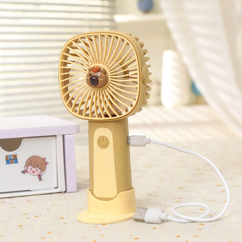 Women's Portable Hand Fan with Swiveling Head and USB Connection Bowlift