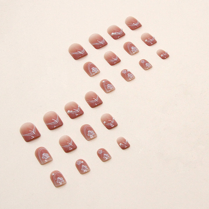 Floral Design Press-On Nails Bowlift