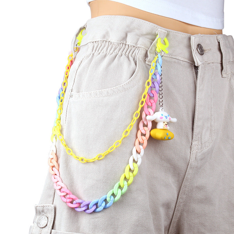 Keychain made of colorful plastic chains with Bowlift pendant