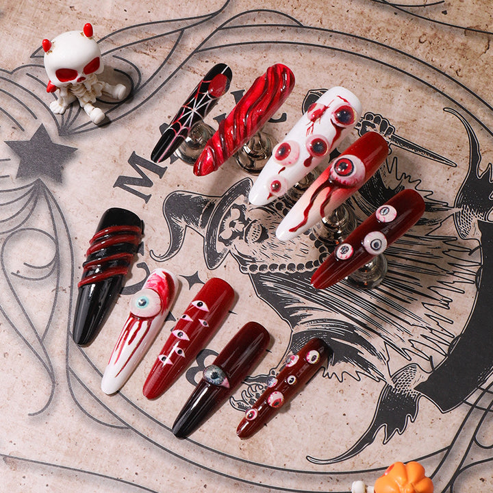 Creative Halloween-Themed Press-On Nail Set Bowlift