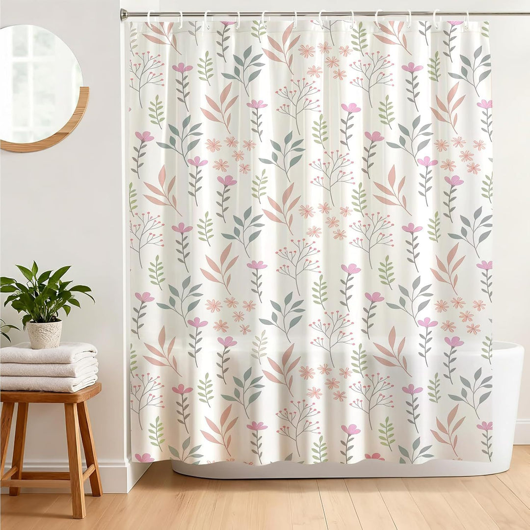 Floral Print Shower Curtain Bowlift