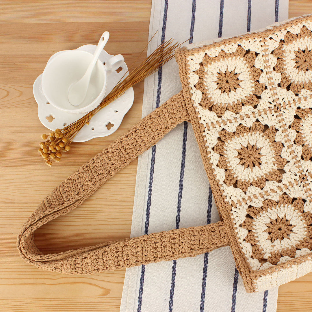 Fashionable crochet handbag with unique flower design Bowlift