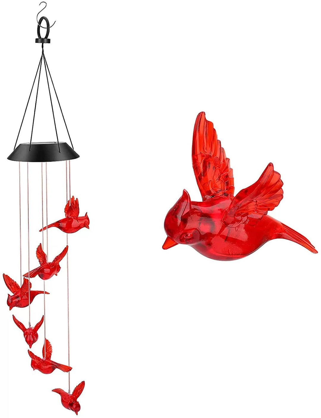 LED Solar Butterfly Wind Chime Garden Hanging Light Bowlift