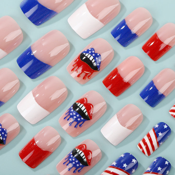Patriotic style artificial nails Bowlift