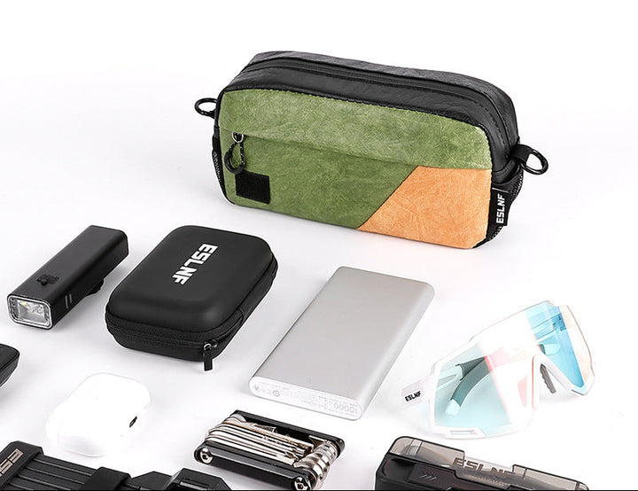compact waterproof bicycle handlebar organizer pouch with multi-compartment storage and detachable strap Bowlift