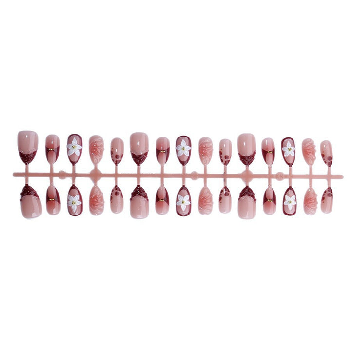 Elegant artificial nails with floral decor Bowlift