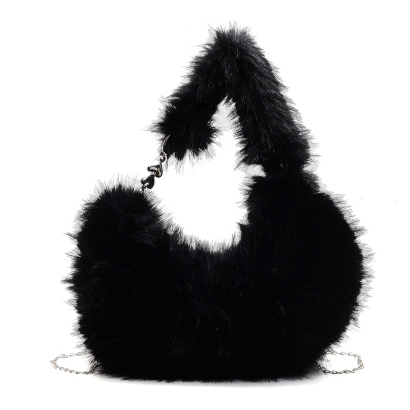 Plush Shoulder Bag with Unique Design Bowlift